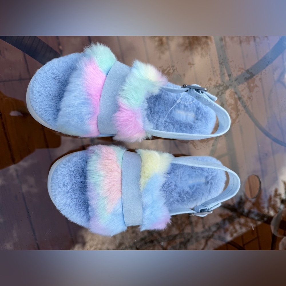 Koolaburra By UGG Fuzz D Out Women's Slippers 10 Blue Pastel New